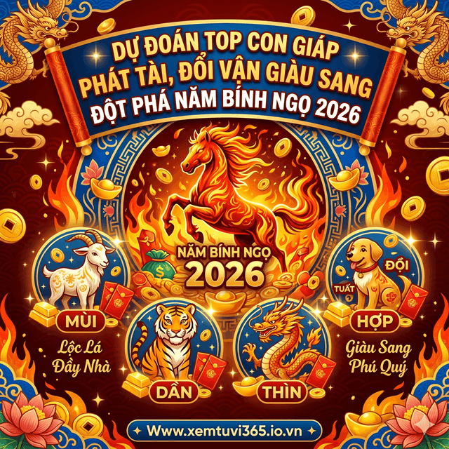 Dự Đoán Top Con Giáp Phát Tài, Đổi Vận Giàu Sang Đột Phá Năm Bính Ngọ 2026