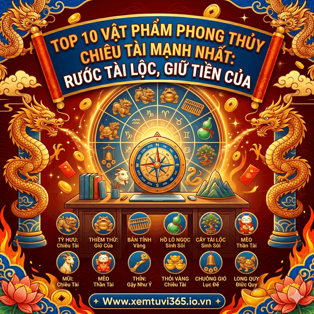 Top 10 Vật Phẩm Phong Thủy Chiêu Tài Mạnh Nhất: Rước Tài Lộc, Giữ Tiền Của
