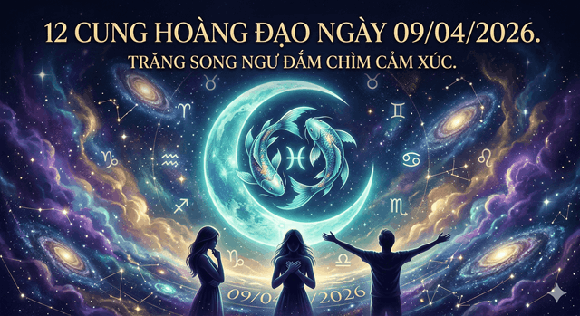 12 Cung Hoàng Đạo Ngày 09/04/2026: Trăng Song Ngư Đắm Chìm Cảm Xúc