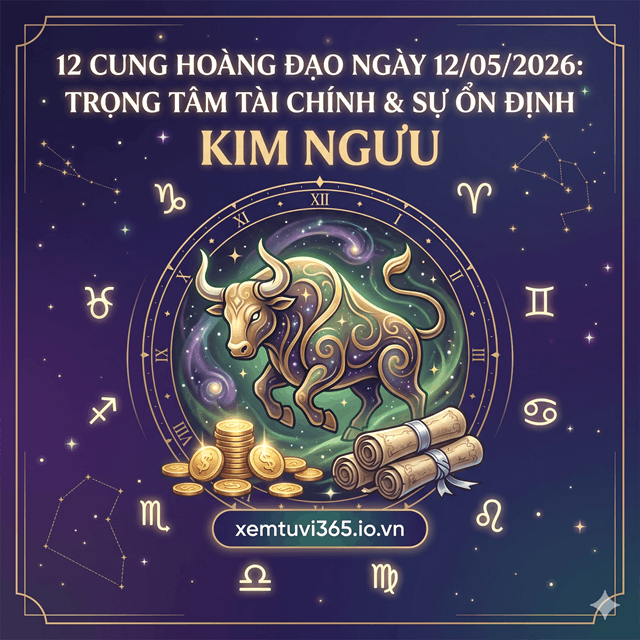 12 Cung Hoàng Đạo Ngày 12/05/2026: Trọng Tâm Tài Chính & Sự Ổn Định Kim Ngưu