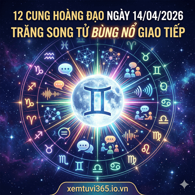 12 Cung Hoàng Đạo Ngày 14/04/2026: Trăng Song Tử Bùng Nổ Giao Tiếp