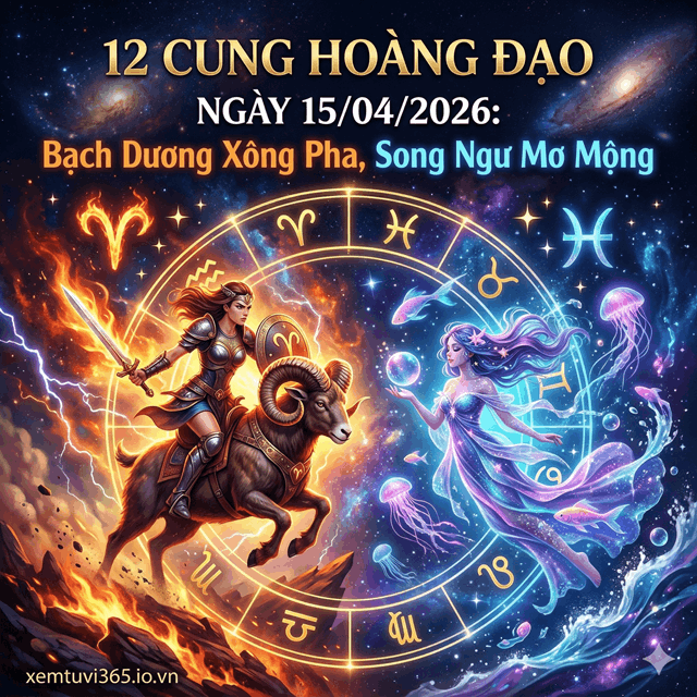 12 Cung Hoàng Đạo Ngày 15/04/2026: Bạch Dương Xông Pha, Song Ngư Mơ Mộng