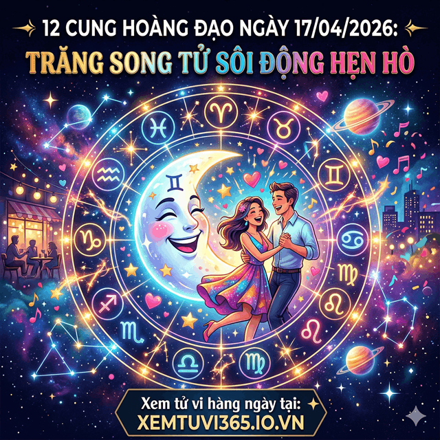 12 Cung Hoàng Đạo Ngày 17/04/2026: Trăng Song Tử Sôi Động Hẹn Hò