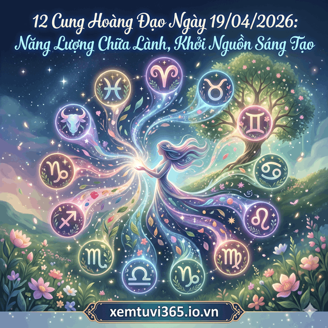 12 Cung Hoàng Đạo Ngày 19/04/2026: Năng Lượng Chữa Lành, Khởi Nguồn Sáng Tạo