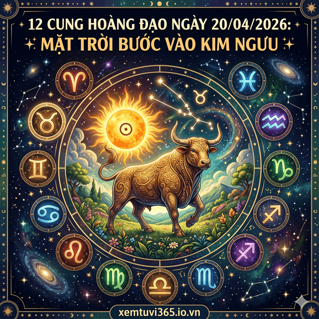 12 Cung Hoàng Đạo Ngày 20/04/2026: Mặt Trời Bước Vào Kim Ngưu