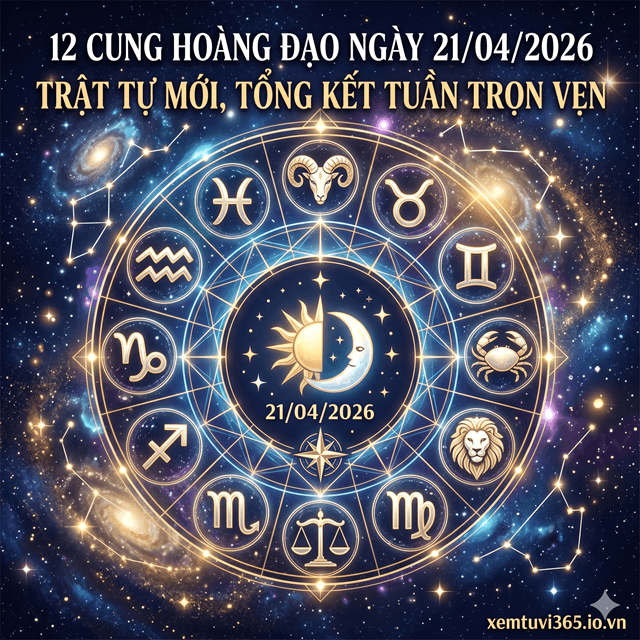 12 Cung Hoàng Đạo Ngày 21/04/2026: Trật Tự Mới, Tổng Kết Tuần Trọn Vẹn