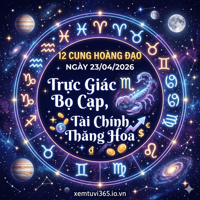 12 Cung Hoàng Đạo Ngày 23/04/2026: Trực Giác Bọ Cạp, Tài Chính Thăng Hoa