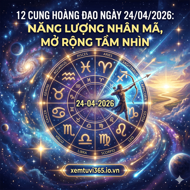 12 Cung Hoàng Đạo Ngày 24/04/2026: Năng Lượng Nhân Mã, Mở Rộng Tầm Nhìn