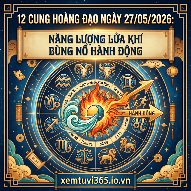 12 Cung Hoàng Đạo Ngày 27/05/2026: Năng Lượng Lửa Khí Bùng Nổ Hành Động