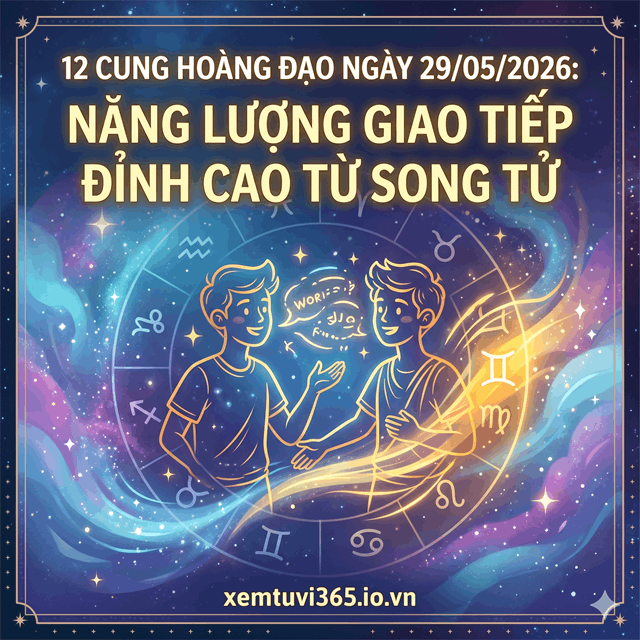 12 Cung Hoàng Đạo Ngày 29/05/2026: Năng Lượng Giao Tiếp Đỉnh Cao Từ Song Tử