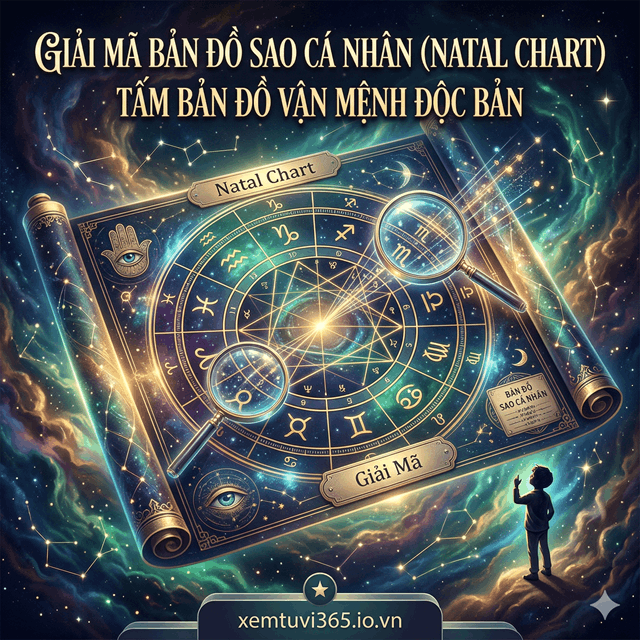 Giải Mã Bản Đồ Sao Cá Nhân (Natal Chart): Tấm Bản Đồ Vận Mệnh Độc Bản