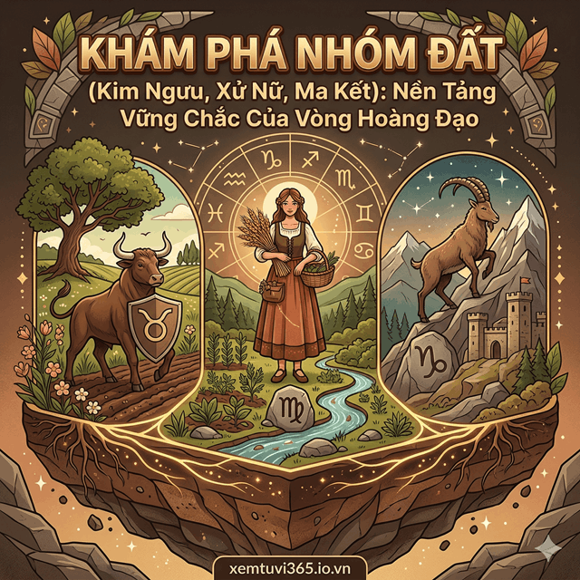 Khám Phá Nhóm Đất (Kim Ngưu, Xử Nữ, Ma Kết): Nền Tảng Vững Chắc Của Vòng Hoàng Đạo