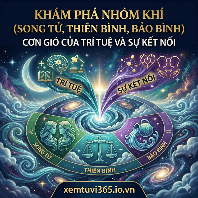 Khám Phá Nhóm Khí (Song Tử, Thiên Bình, Bảo Bình): Cơn Gió Của Trí Tuệ Và Sự Kết Nối