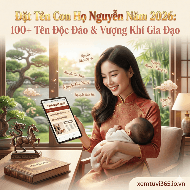 Đặt Tên Con Họ Nguyễn Năm 2026: 100+ Tên Độc Đáo & Vượng Khí Gia Đạo