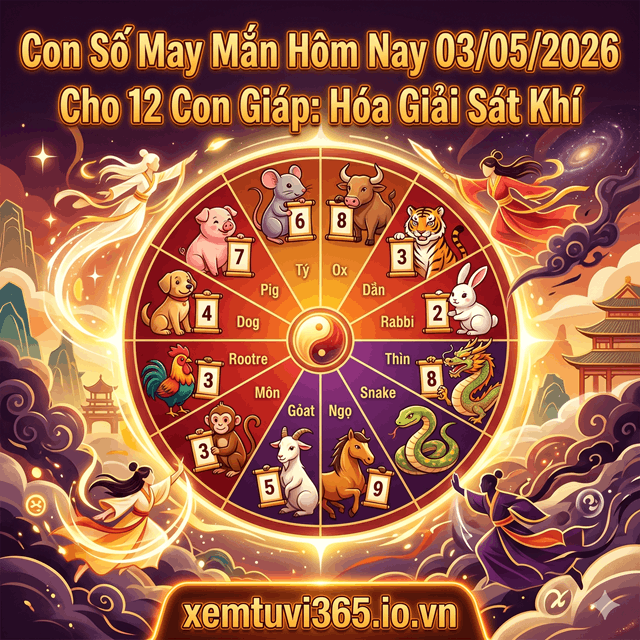 Con Số May Mắn Hôm Nay 03/05/2026 Cho 12 Con Giáp: Hóa Giải Sát Khí