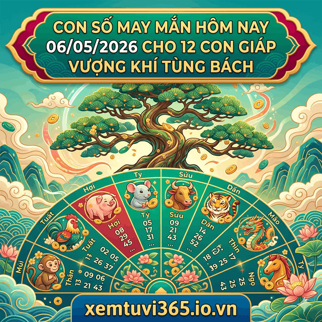 Con Số May Mắn Hôm Nay 06/05/2026 Cho 12 Con Giáp: Vượng Khí Tùng Bách