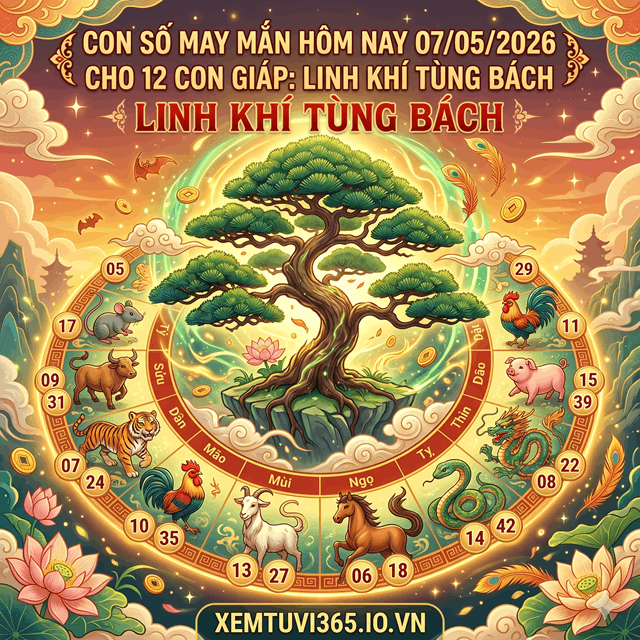 Con Số May Mắn Hôm Nay 07/05/2026 Cho 12 Con Giáp: Linh Khí Tùng Bách
