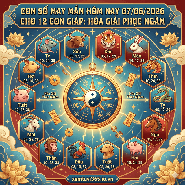 Con Số May Mắn Hôm Nay 07/06/2026 Cho 12 Con Giáp: Hóa Giải Phục Ngâm