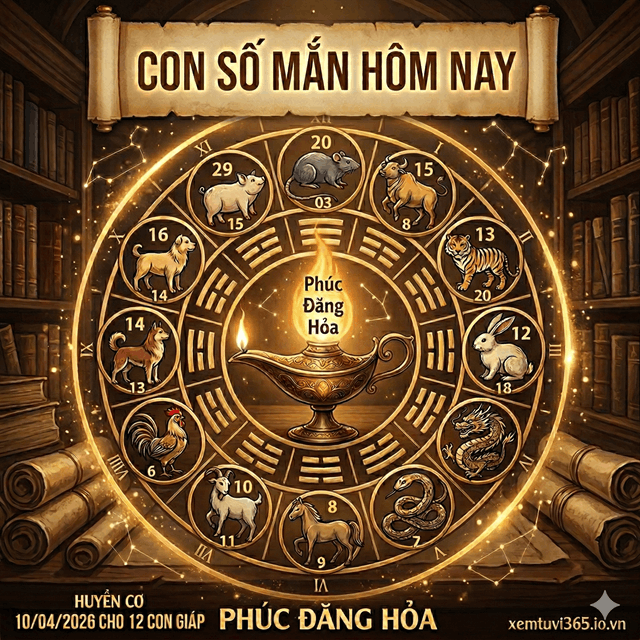 Con Số May Mắn Hôm Nay 10/04/2026 Cho 12 Con Giáp: Huyền Cơ Phúc Đăng Hỏa