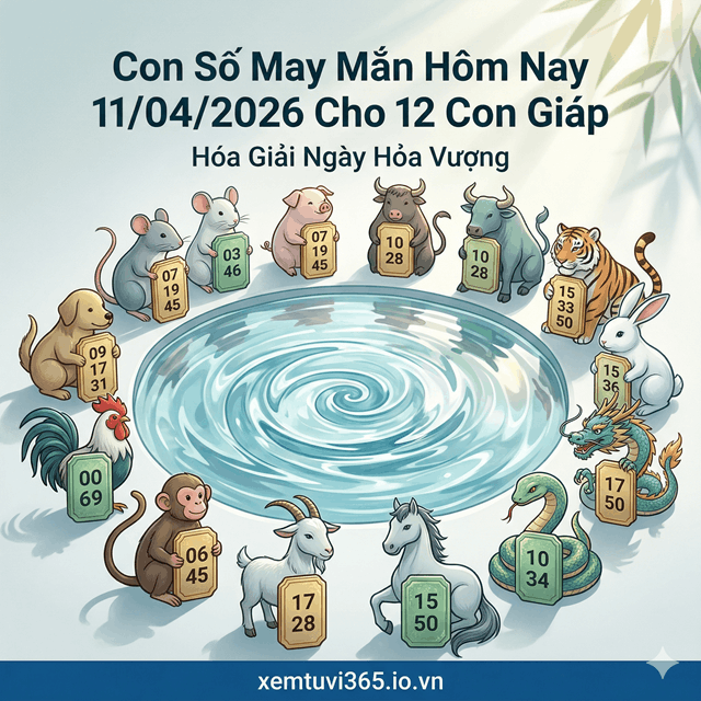 Con Số May Mắn Hôm Nay 11/04/2026 Cho 12 Con Giáp: Hóa Giải Ngày Hỏa Vượng