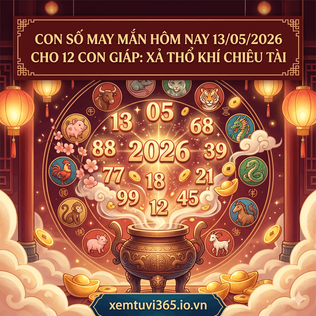 Con Số May Mắn Hôm Nay 13/05/2026 Cho 12 Con Giáp: Xả Thổ Khí Chiêu Tài