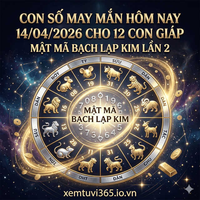Con Số May Mắn Hôm Nay 14/04/2026 Cho 12 Con Giáp: Mật Mã Bạch Lạp Kim Lần 2