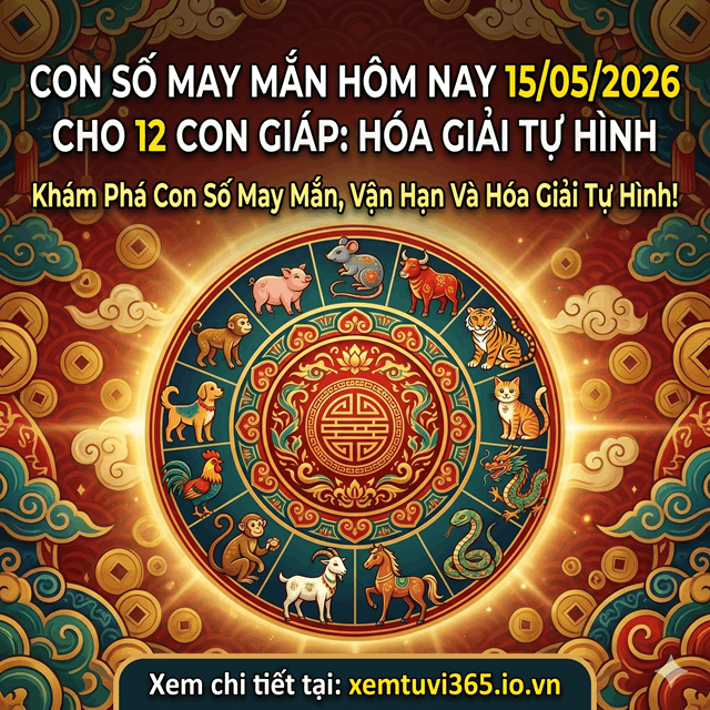 Con Số May Mắn Hôm Nay 15/05/2026 Cho 12 Con Giáp: Hóa Giải Tự Hình