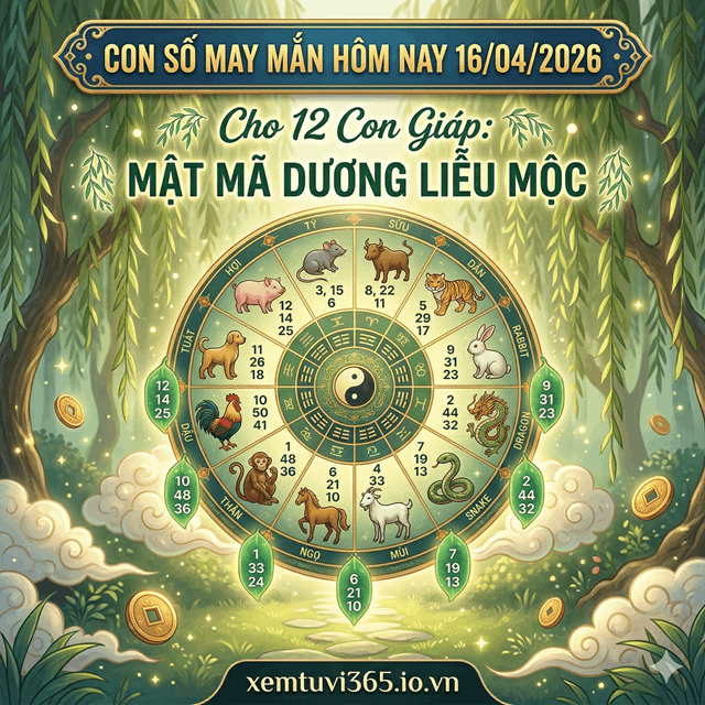 Con Số May Mắn Hôm Nay 16/04/2026 Cho 12 Con Giáp: Mật Mã Dương Liễu Mộc
