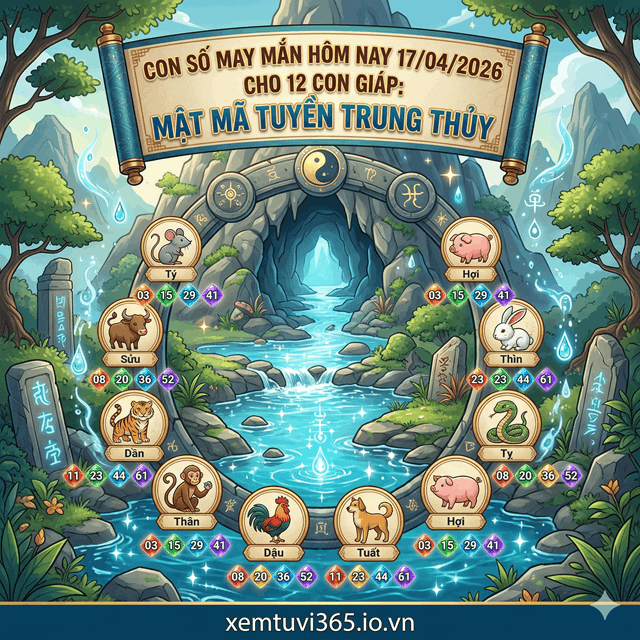 Con Số May Mắn Hôm Nay 17/04/2026 Cho 12 Con Giáp: Mật Mã Tuyền Trung Thủy