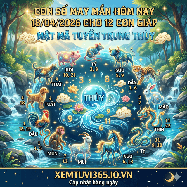 Con Số May Mắn Hôm Nay 18/04/2026 Cho 12 Con Giáp: Mật Mã Tuyền Trung Thủy