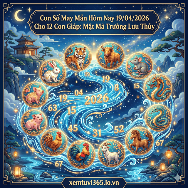 Con Số May Mắn Hôm Nay 19/04/2026 Cho 12 Con Giáp: Mật Mã Trường Lưu Thủy