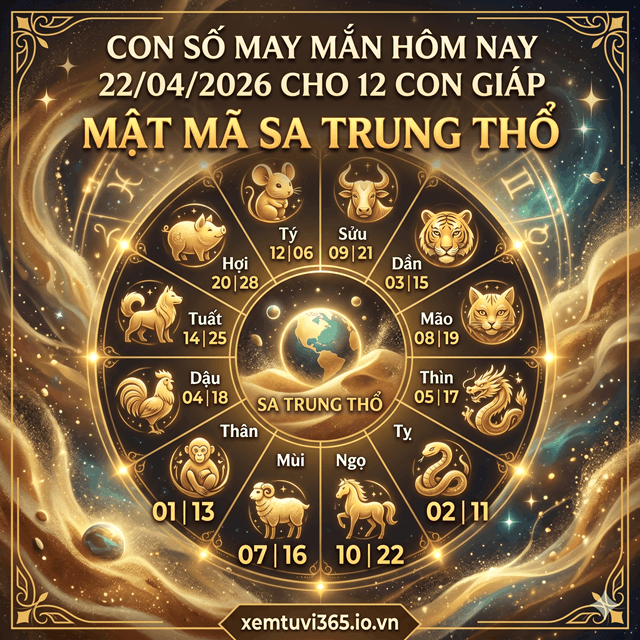 Con Số May Mắn Hôm Nay 22/04/2026 Cho 12 Con Giáp: Mật Mã Sa Trung Thổ