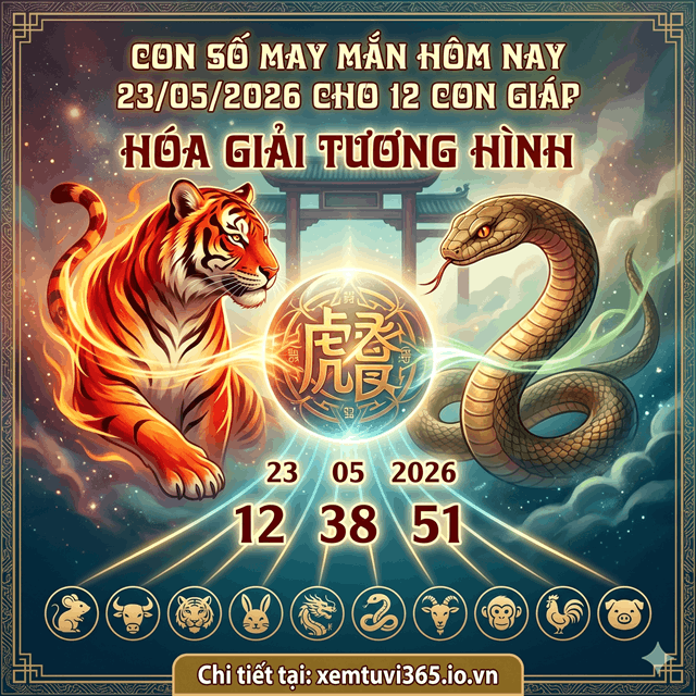Con Số May Mắn Hôm Nay 23/05/2026 Cho 12 Con Giáp: Hóa Giải Tương Hình