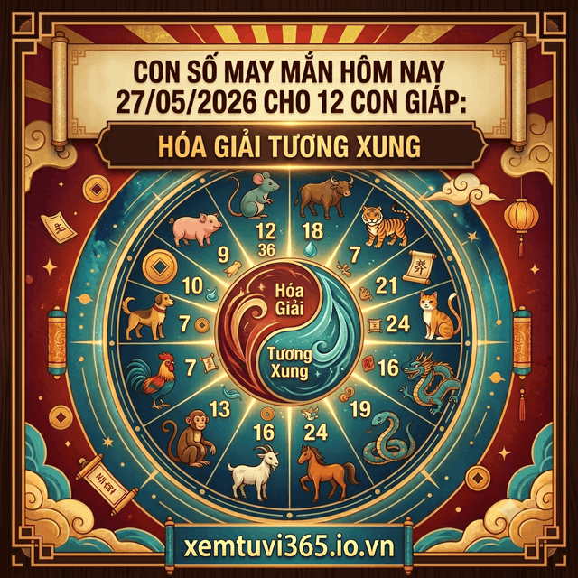 Con Số May Mắn Hôm Nay 27/05/2026 Cho 12 Con Giáp: Hóa Giải Tương Xung