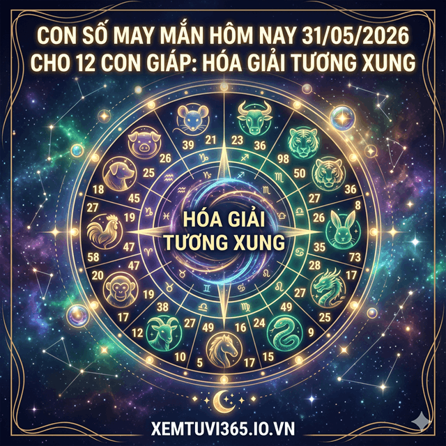 Con Số May Mắn Hôm Nay 31/05/2026 Cho 12 Con Giáp: Hóa Giải Tương Xung