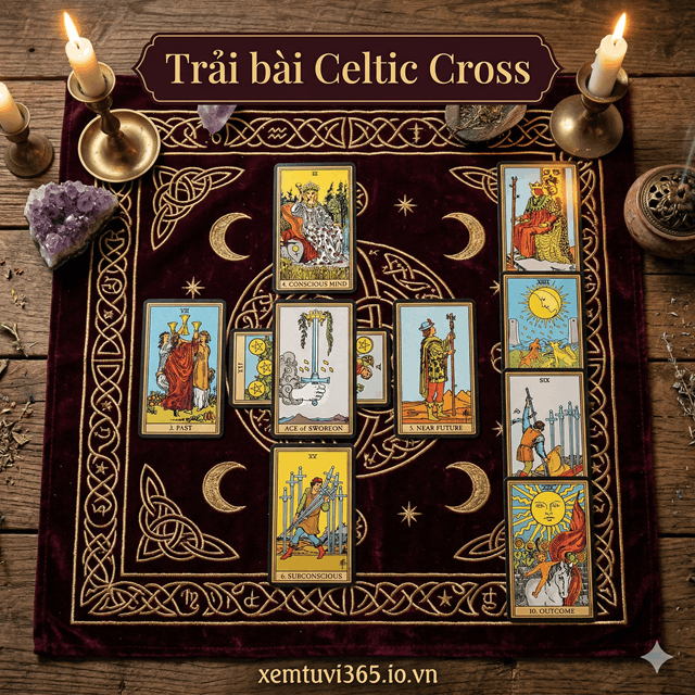 Cách Trải Bài Tarot Celtic Cross (10 Lá): Đỉnh Cao Của Nghệ Thuật Luận Giải