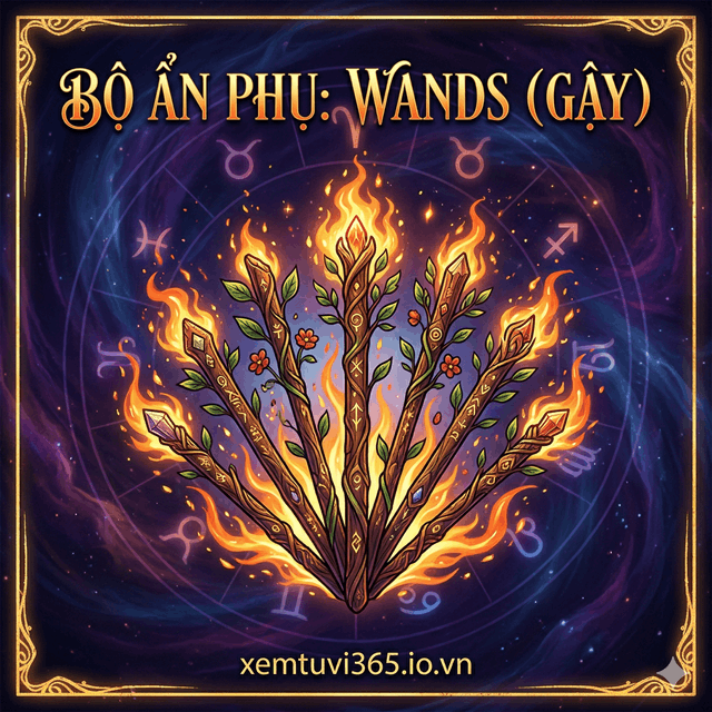 Giải Mã Bộ Ẩn Phụ Wands (Gậy): Quyền Trượng Của Đam Mê Và Hành Động