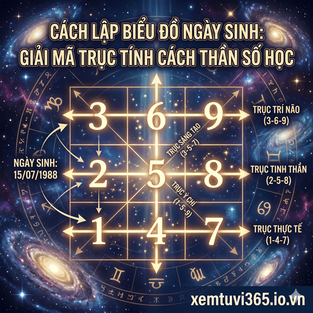 Cách Lập Biểu Đồ Ngày Sinh: Giải Mã Trục Tính Cách Thần Số Học