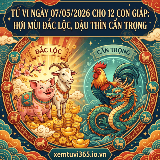 Tử Vi Ngày 07/05/2026 Cho 12 Con Giáp: Hợi Mùi Đắc Lộc, Dậu Thìn Cẩn Trọng