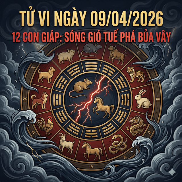 Tử Vi Ngày 09/04/2026 Cho 12 Con Giáp: Sóng Gió Tuế Phá Bủa Vây