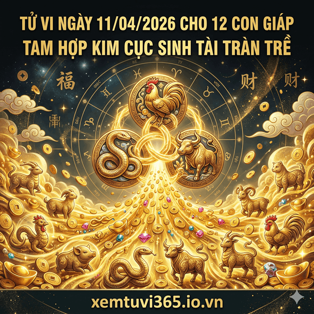 Tử Vi Ngày 11/04/2026 Cho 12 Con Giáp: Tam Hợp Kim Cục Sinh Tài Tràn Trề