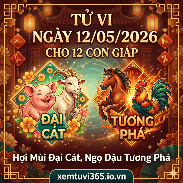 Tử Vi Ngày 12/05/2026 Cho 12 Con Giáp: Hợi Mùi Đại Cát, Ngọ Dậu Tương Phá