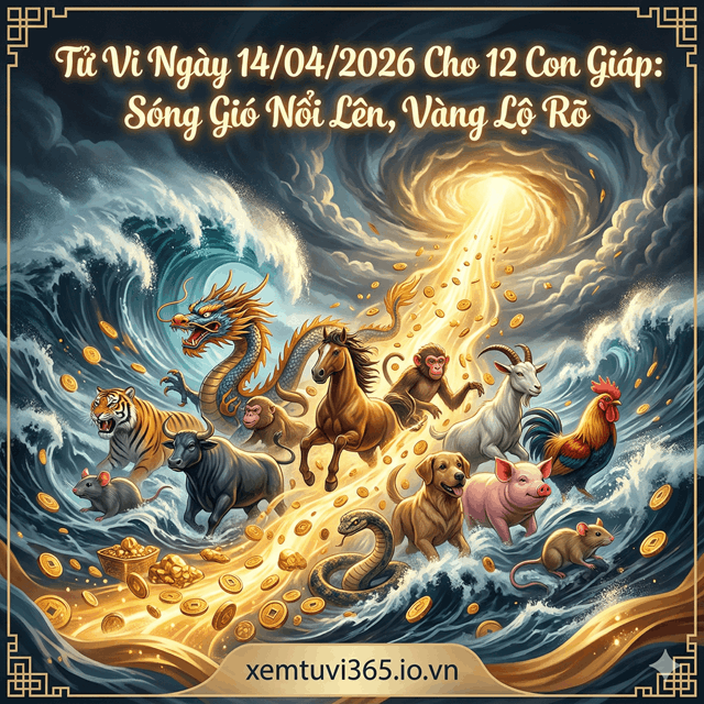 Tử Vi Ngày 14/04/2026 Cho 12 Con Giáp: Sóng Gió Nổi Lên, Vàng Lộ Rõ