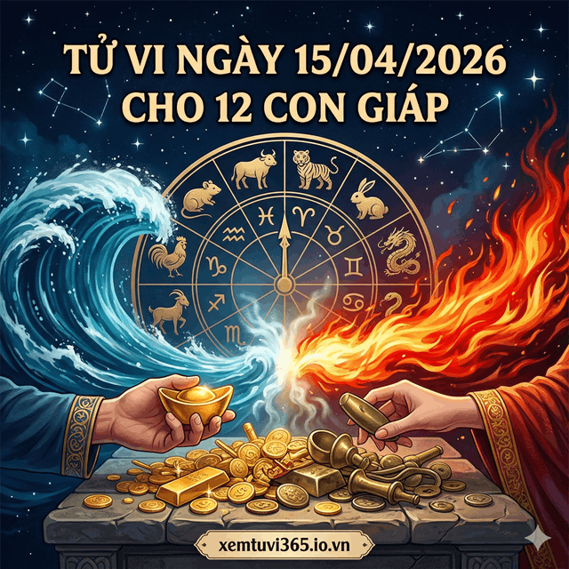 Tử Vi Ngày 15/04/2026 Cho 12 Con Giáp: Thủy Hỏa Giao Tranh, Vàng Thau Lẫn Lộn