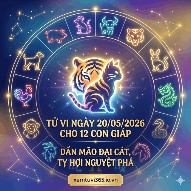 Tử Vi Ngày 20/05/2026 Cho 12 Con Giáp: Dần Mão Đại Cát, Tỵ Hợi Nguyệt Phá