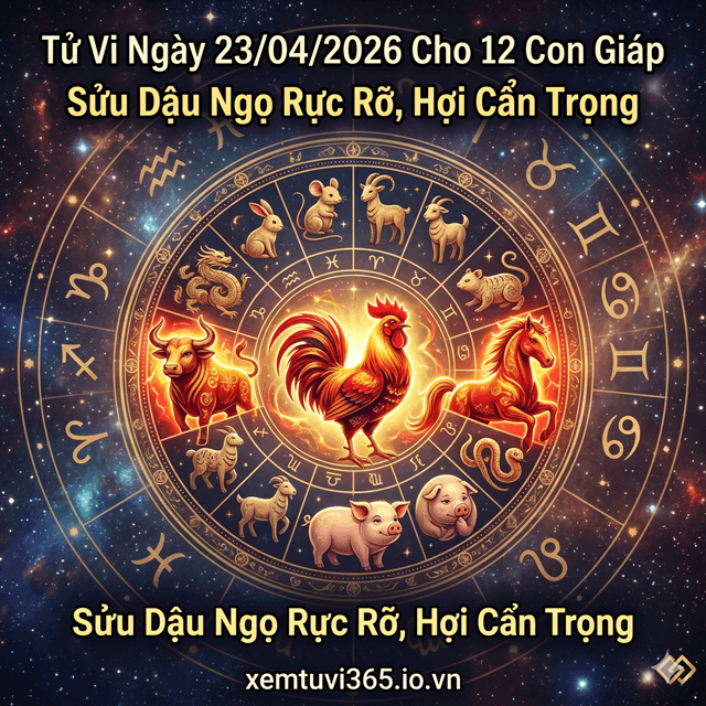 Tử Vi Ngày 23/04/2026 Cho 12 Con Giáp: Sửu Dậu Ngọ Rực Rỡ, Hợi Cẩn Trọng