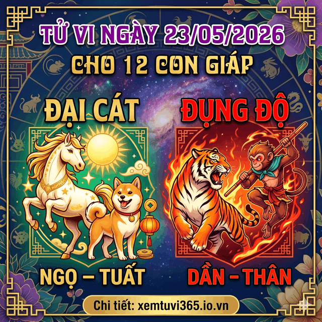 Tử Vi Ngày 23/05/2026 Cho 12 Con Giáp: Ngọ Tuất Đại Cát, Dần Thân Đụng Độ