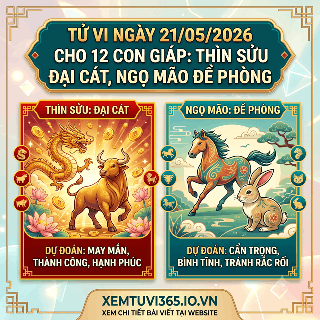 Tử Vi Ngày 26/05/2026 Cho 12 Con Giáp: Sửu Dậu Đại Cát, Hợi Dần Đề Phòng