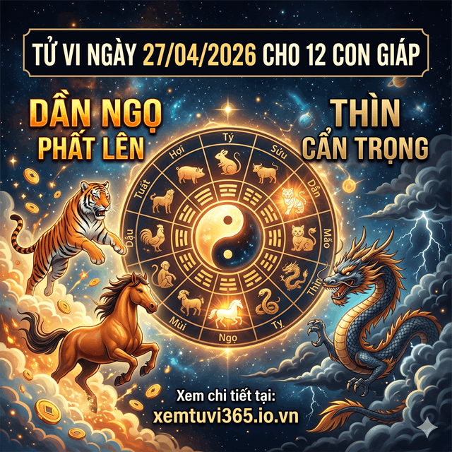 Tử Vi Ngày 27/04/2026 Cho 12 Con Giáp: Dần Ngọ Phất Lên, Thìn Cẩn Trọng