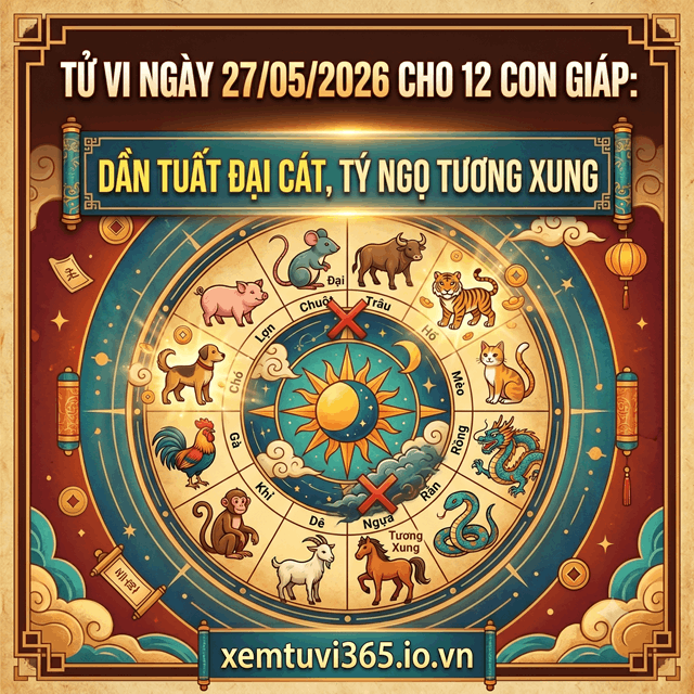 Tử Vi Ngày 27/05/2026 Cho 12 Con Giáp: Dần Tuất Đại Cát, Tý Ngọ Tương Xung